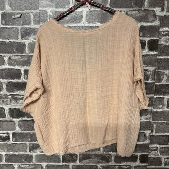 It is well Organic Short Sleeve Gauze Top peach shirt - Picture 9 of 9